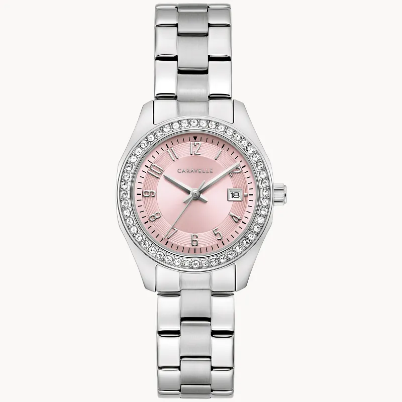 Pink Dial Stainless Steel Bracelet Dress 43M123 Bulova