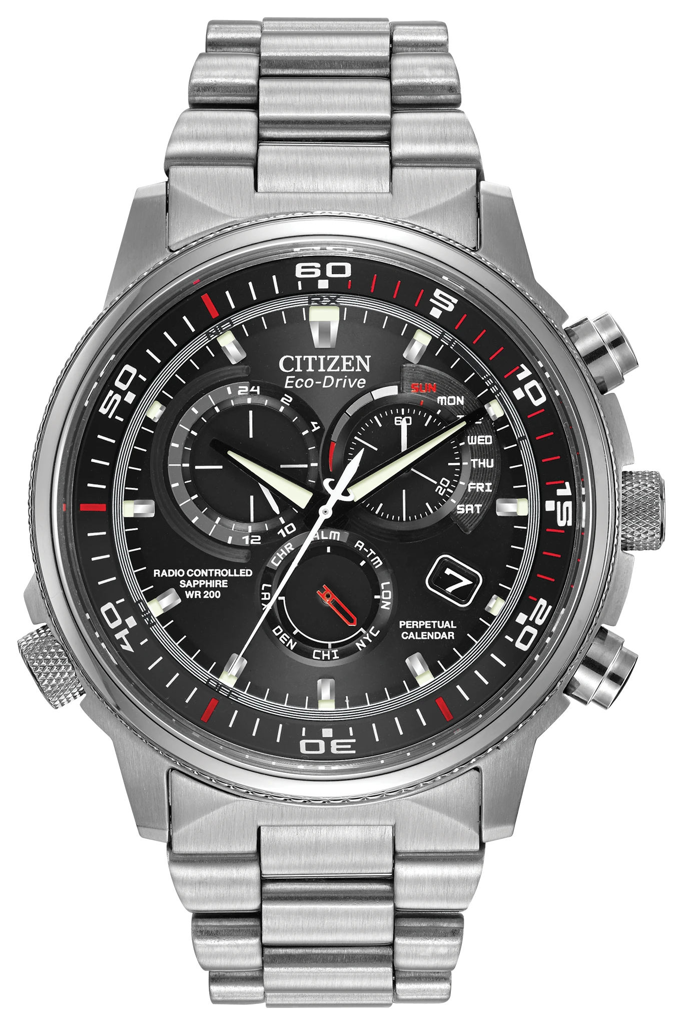 Nighthawk A-T Black Dial Stainless Steel Bracelet AT4110-55E | CITIZEN