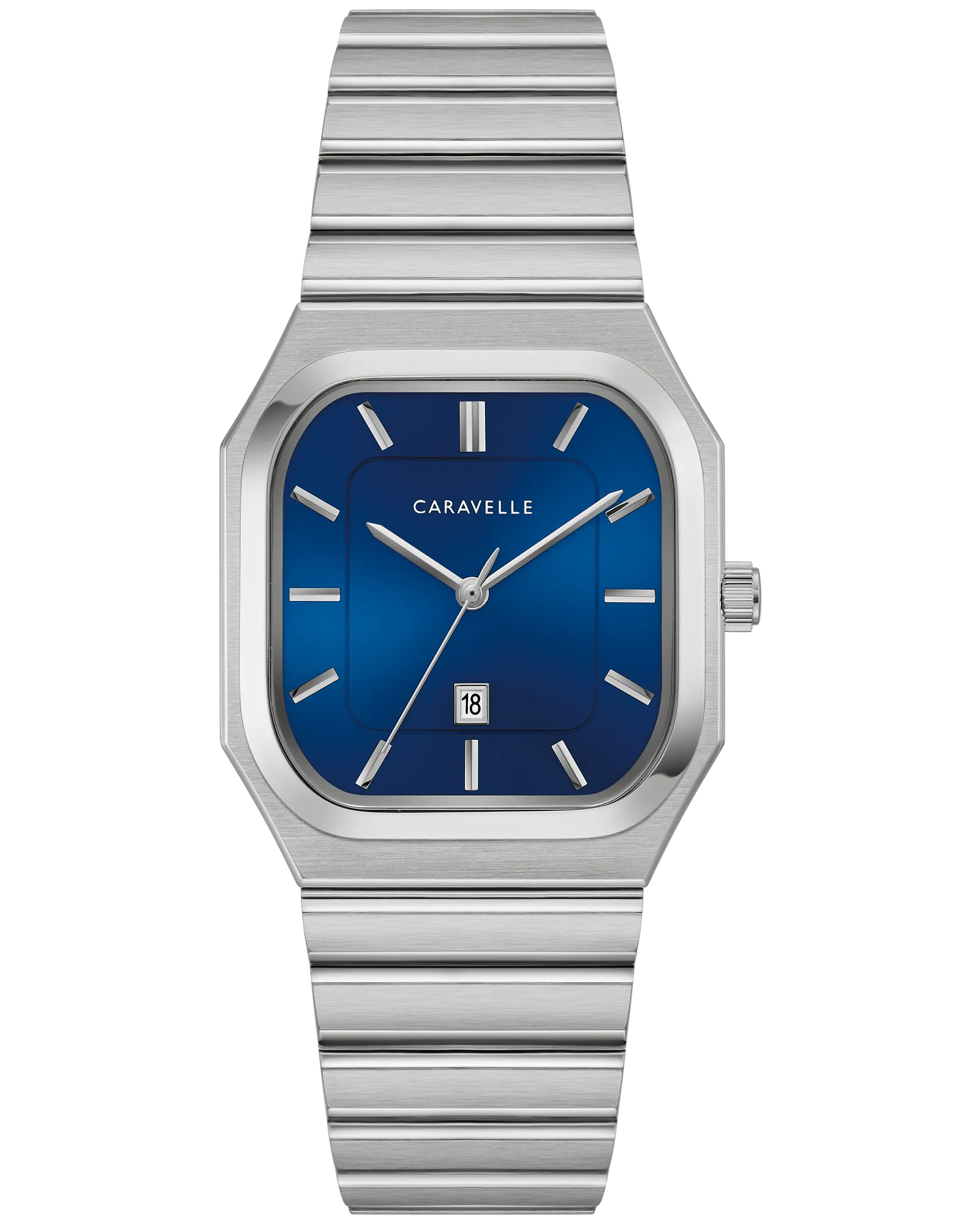 Bulova Blue Dial Stainless Steel Bracelet Vintage Dress 43B176 — Blue