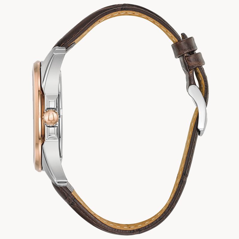 Bulova Classic Men's Rose Gold Brown Leather Strap Precisionist