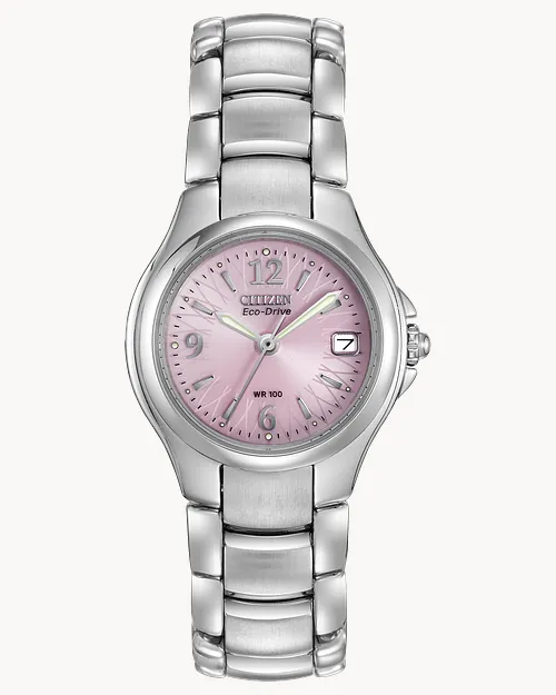 Chandler - Ladies Eco-Drive EW1170-51X Steel Pink Dial Watch | CITIZEN Chandler - Ladies Eco-Drive EW1170-51X Steel Pink Dial Watch | CITIZEN