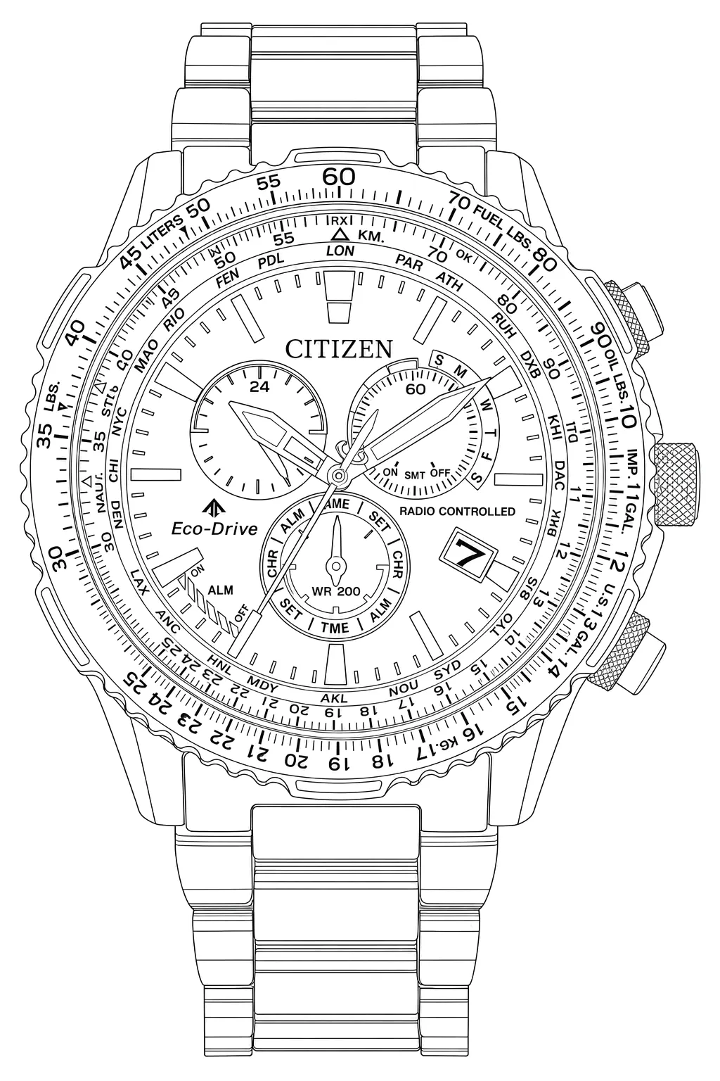Watch technical diagram