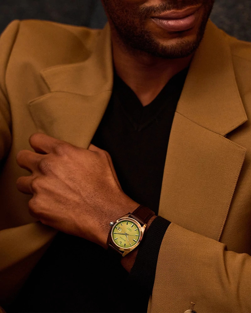 Green Dial Leather Strap Surveyor 96B427 | Bulova