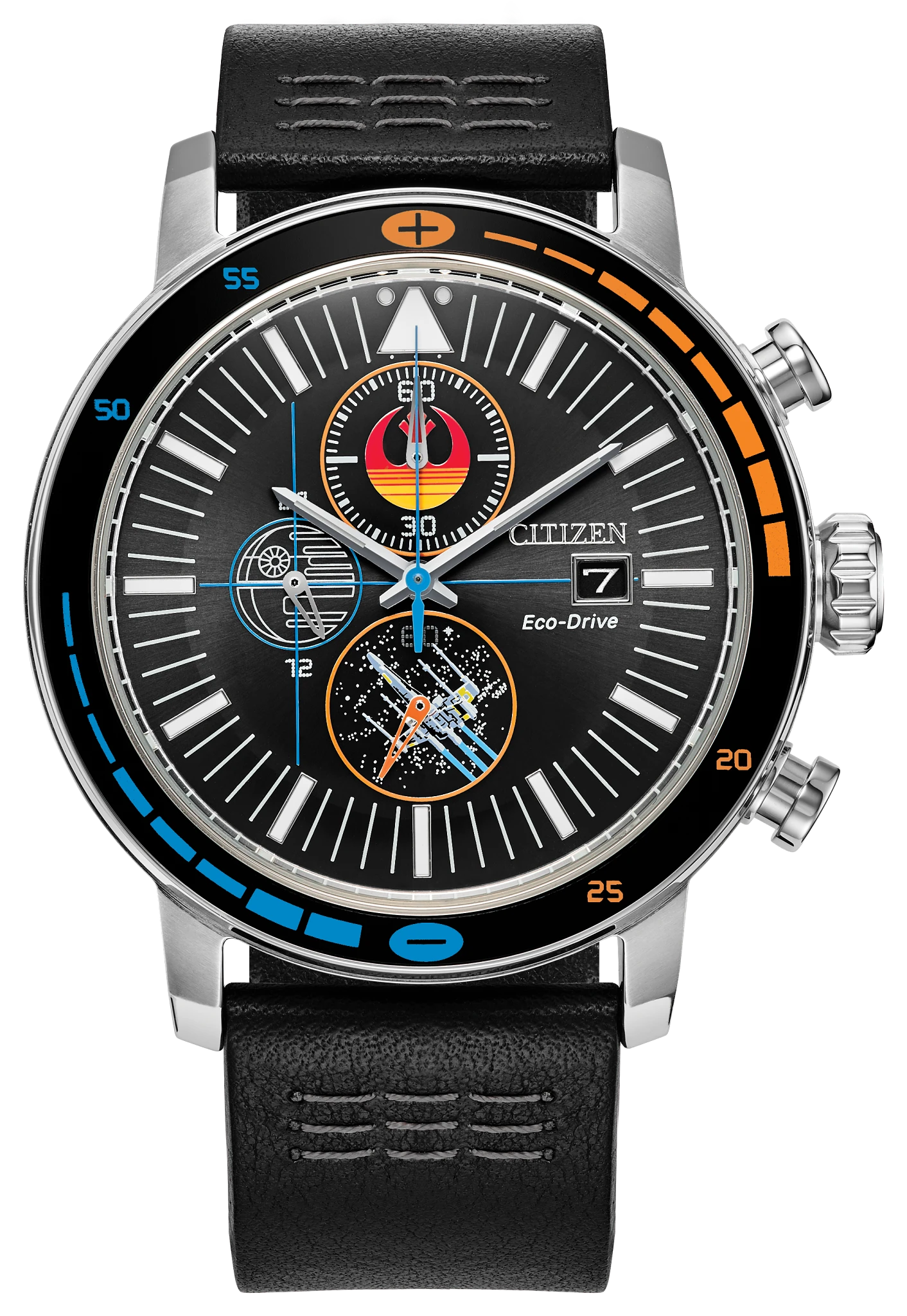 au maison Rebel Starfighter Black Dial Leather Strap CA0870-43W