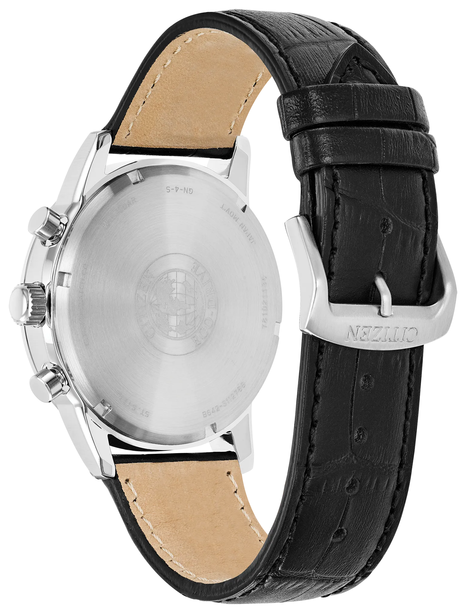Corso - Men's Eco-Drive CA7000-04H Black Leather Strap Watch