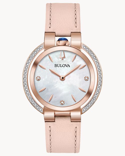 Bulova women's top leather watch