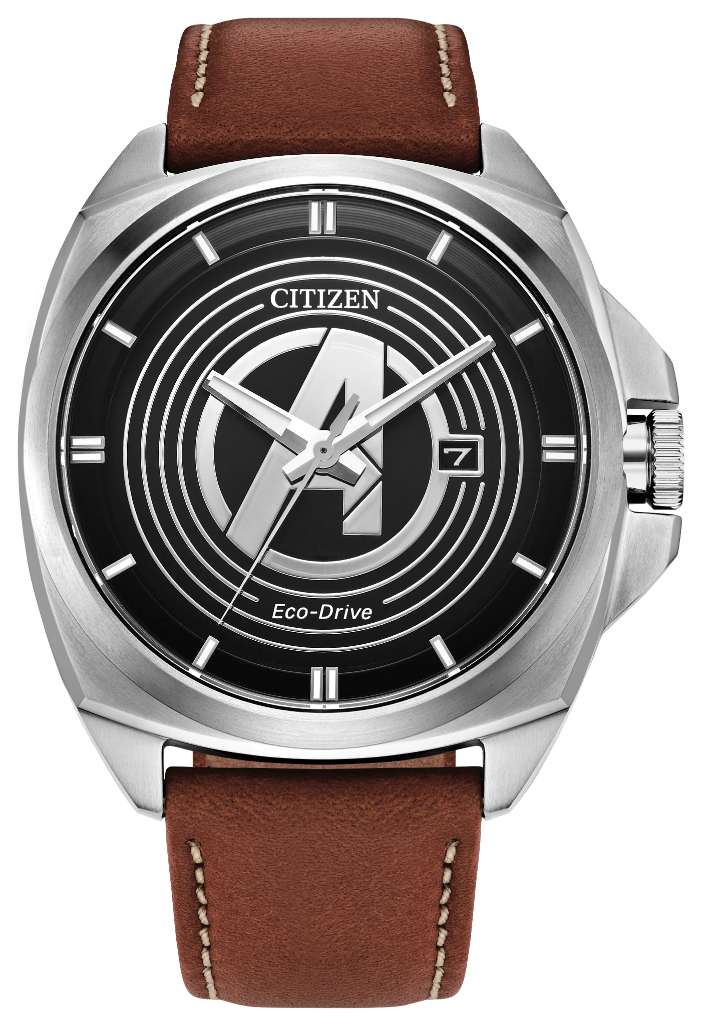 au maison Avengers Legacy Black Dial Leather Strap AW1721-08W