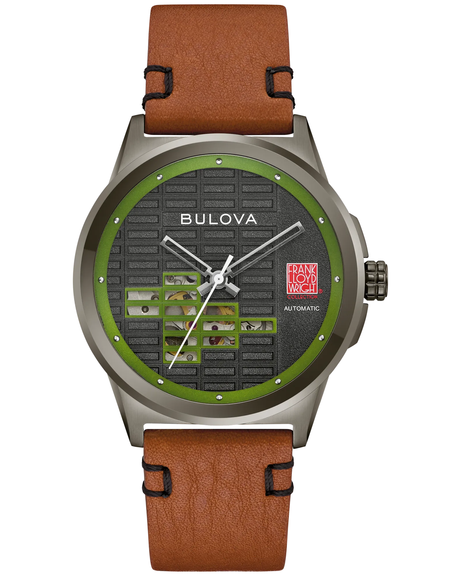 Bulova Black Dial Leather Strap Kalil House Automatic 98A330 — Black