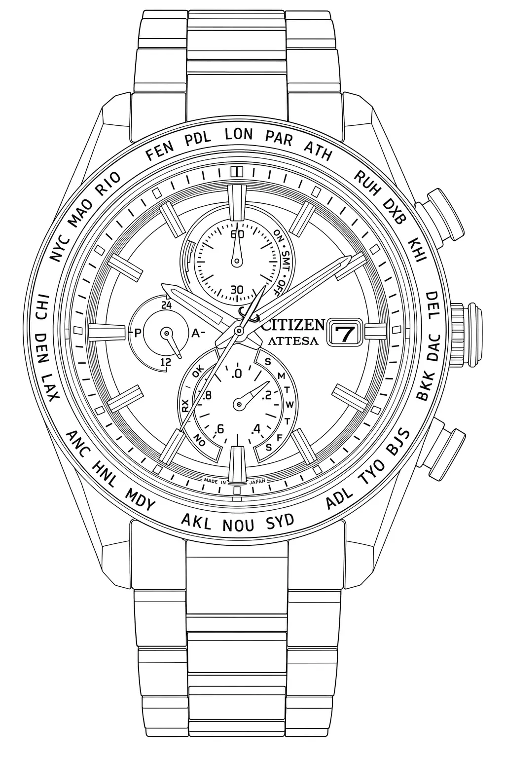 Watch technical diagram