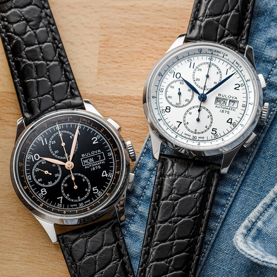 Bulova 仰っ Classic96C141メンズブラックレザーバンドウィルトン 