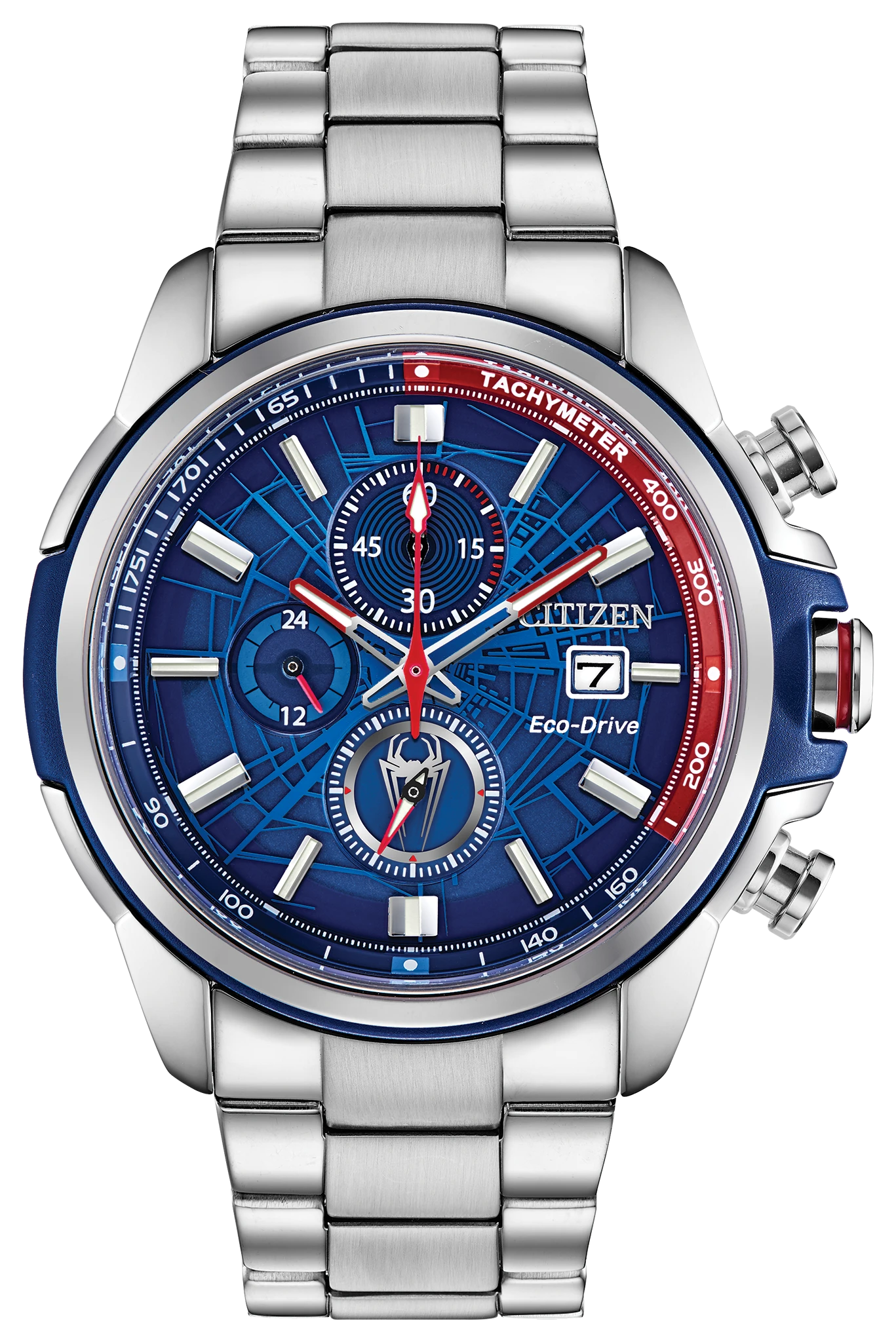 au maison Citizen Spider-Man Eco-Drive Blue Dial Stainless Steel Watch