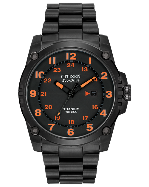 Titanium Black Dial Super Titanium Bracelet BJ8075 58F CITIZEN