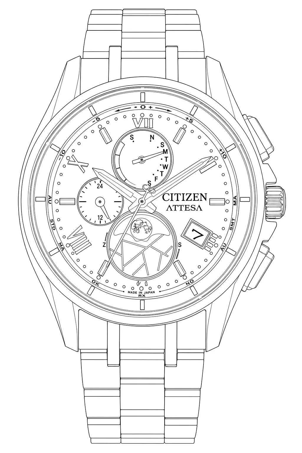 Watch technical diagram