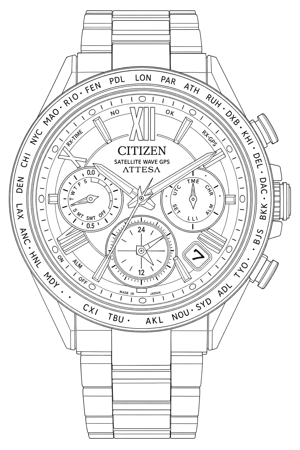 Watch technical diagram