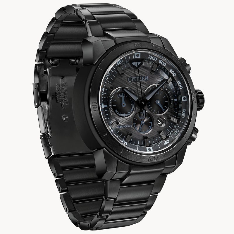 Citizen men's black stainless steel best sale watch