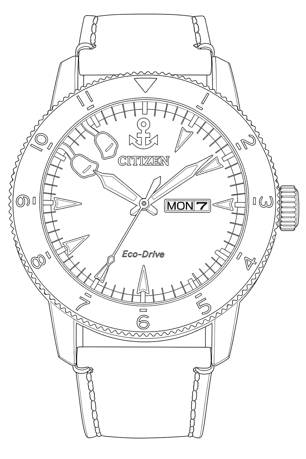 Watch technical diagram