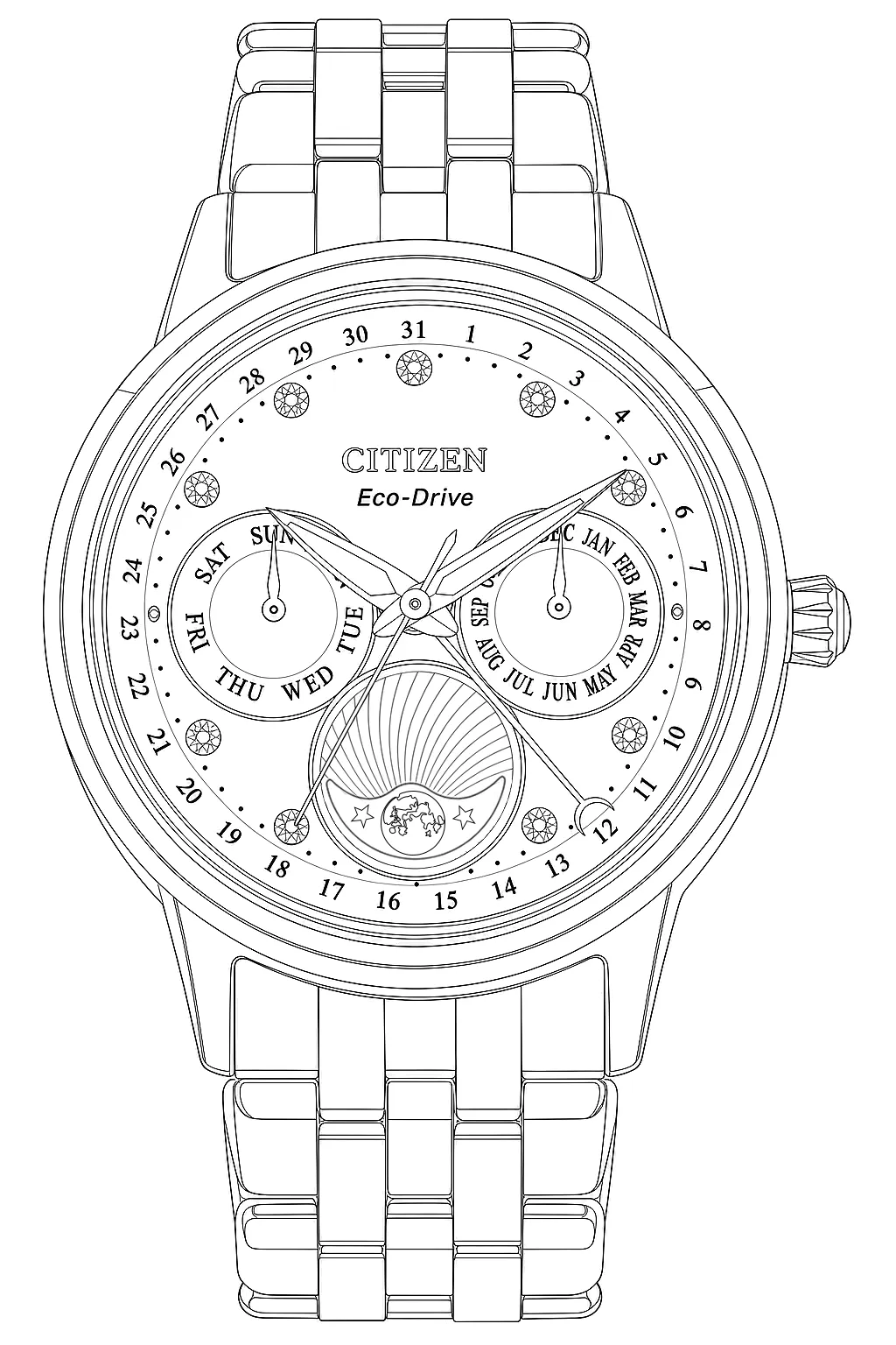 Watch technical diagram