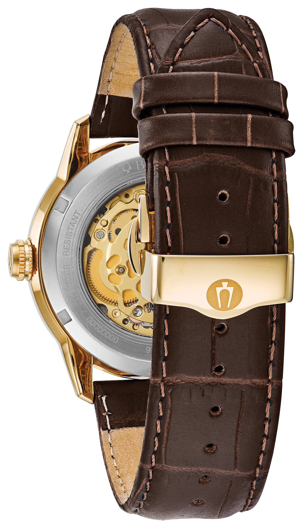 bulova men's leather watch