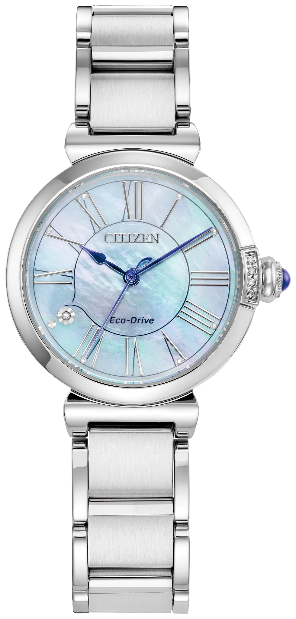 au maison Citizen L Mae Light Blue Dial Stainless Steel Bracelet EM1060-52N