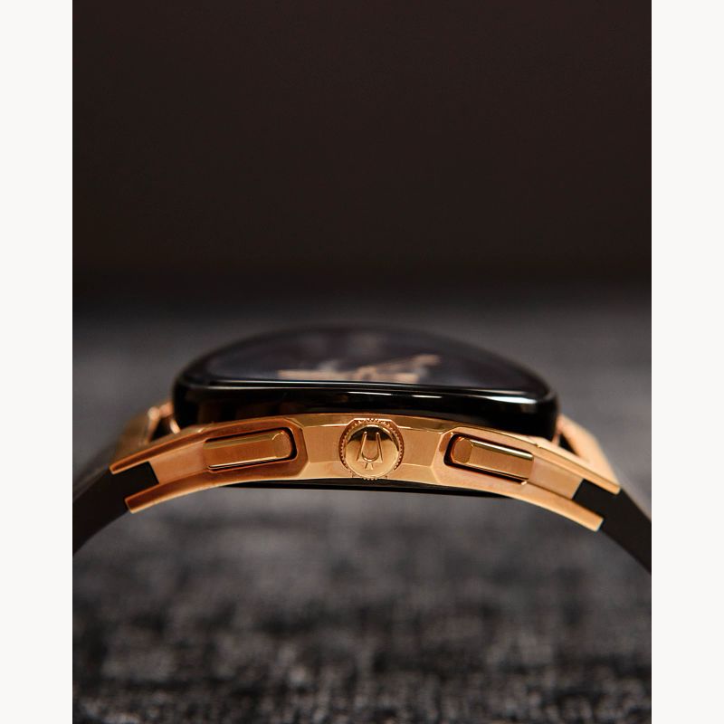 Bulova CURV Men's Chronograph Rose Gold Black Dial Watch Bulova CURV Men's Chronograph Rose Gold Black Dial Watch