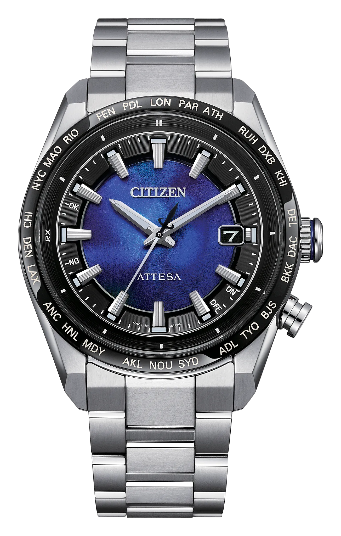 au maison ATTESA Blue Dial Super Titanium with Platinum DLC Coating Bracelet CB0288-65L