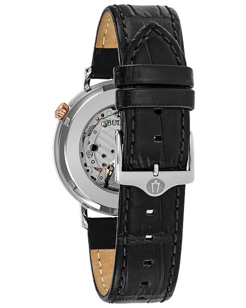 Bulova Aerojet Men\'s Black Dial Black Strap Classic Watch | Bulova