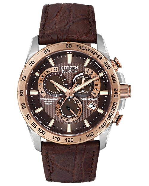 PCAT Brown Dial Genuine Crocodile Strap AT4001 00X CITIZEN