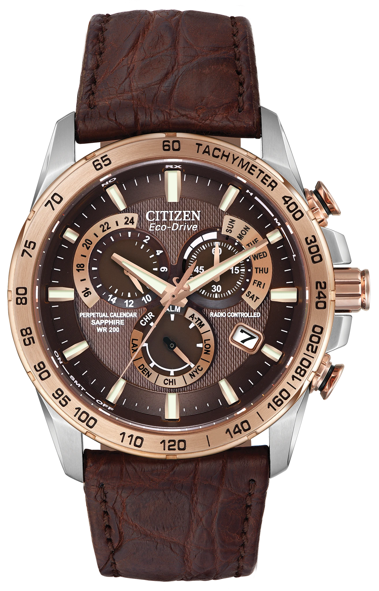 PCAT Brown Dial Genuine Crocodile Strap AT4001-00X | CITIZEN