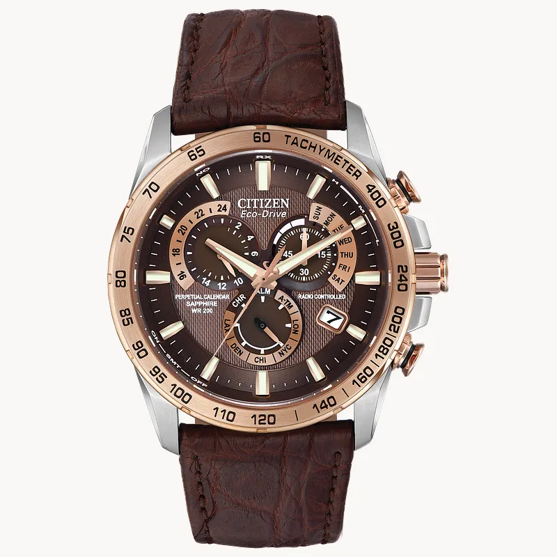 PCAT Brown Dial Genuine Crocodile Strap AT4001-00X | CITIZEN PCAT Brown Dial Genuine Crocodile Strap AT4001-00X | CITIZEN