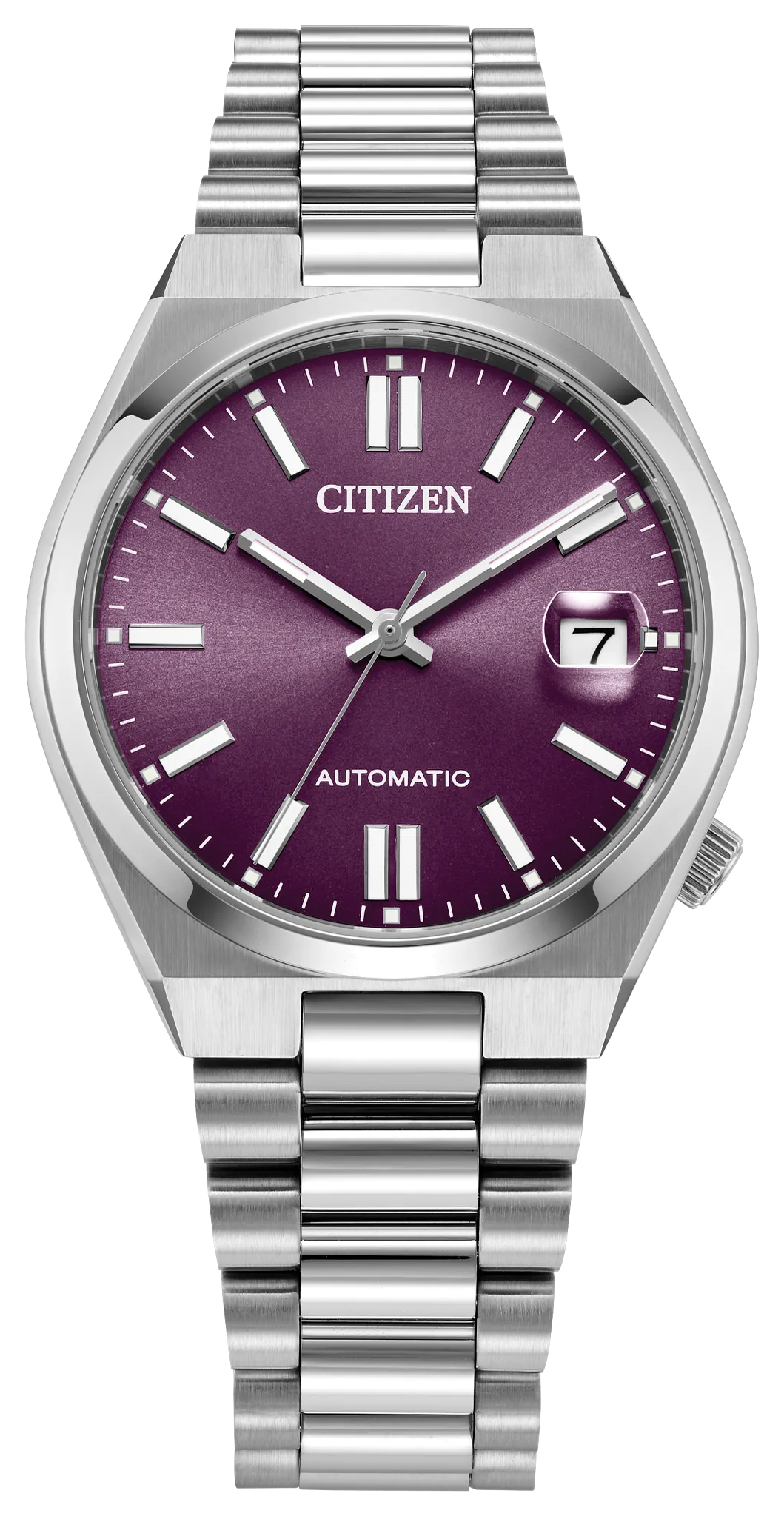 au maison TSUYOSA 37mm Purple Dial Stainless Steel Bracelet NJ0200-50W
