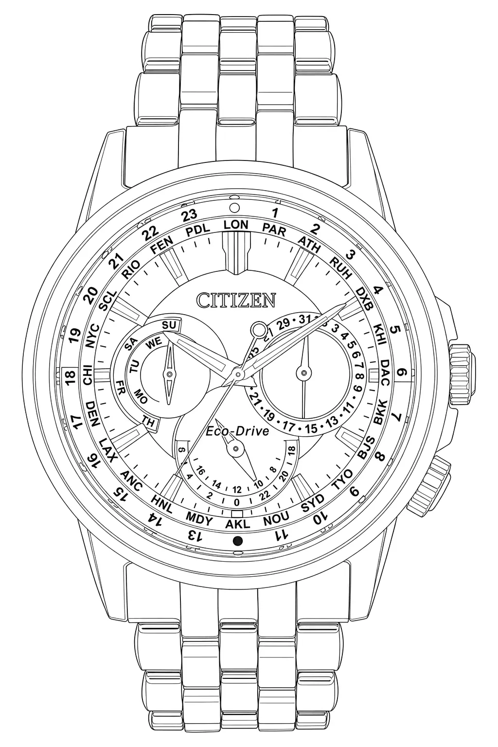 Watch technical diagram