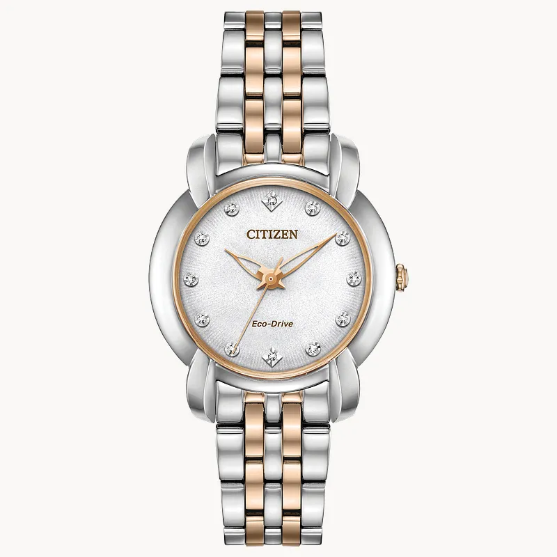 Jolie - Ladies Eco-Drive EM0716-58A Silver Gold Tone Watch Jolie - Ladies Eco-Drive EM0716-58A Silver Gold Tone Watch