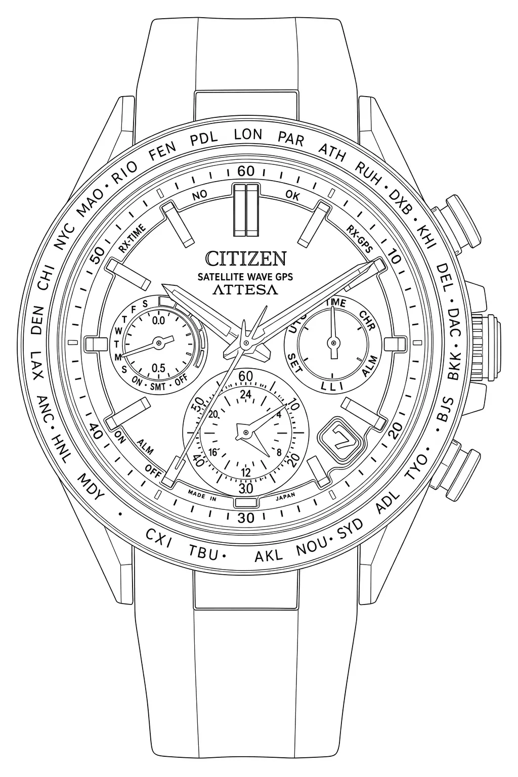 Watch technical diagram