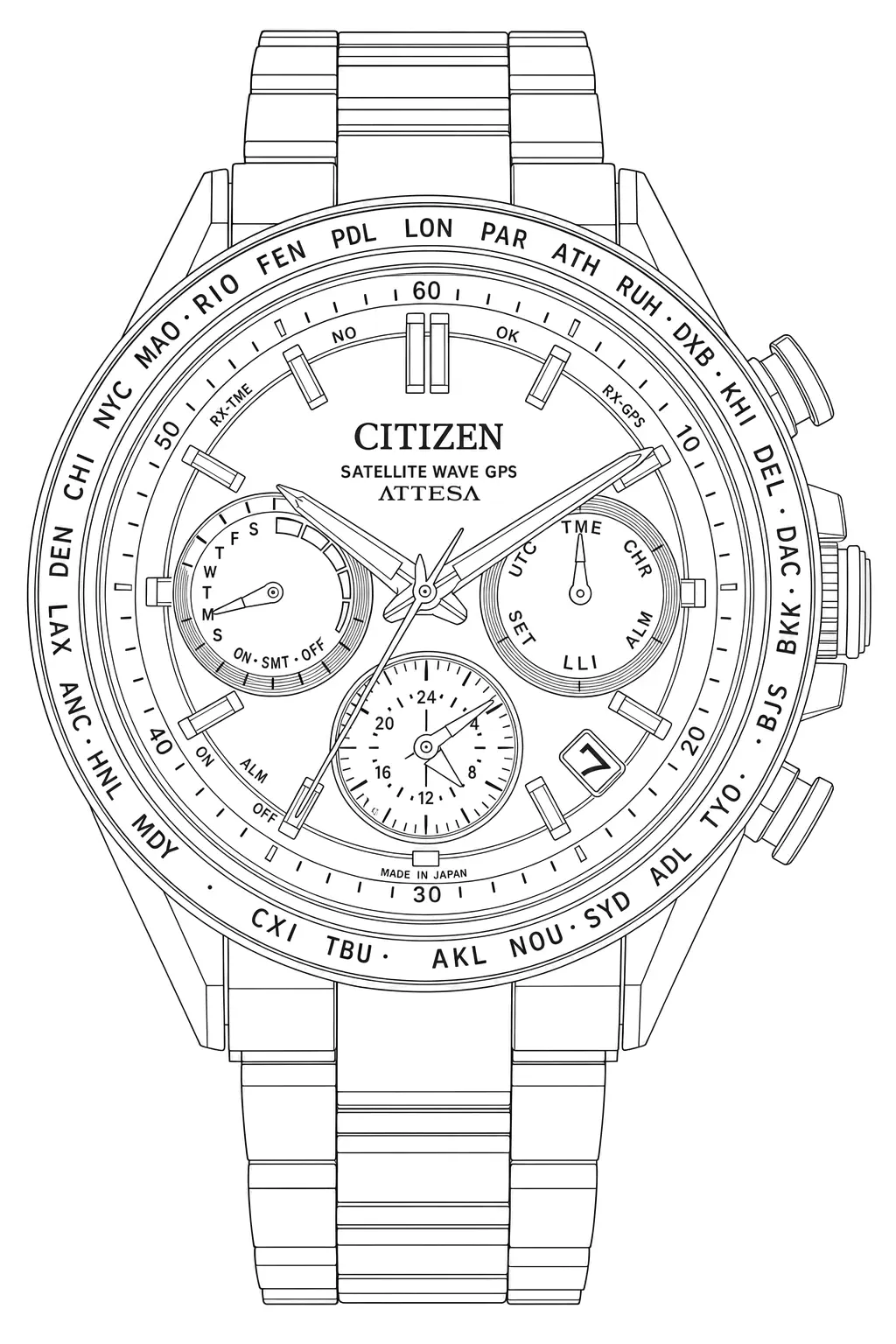 Watch technical diagram