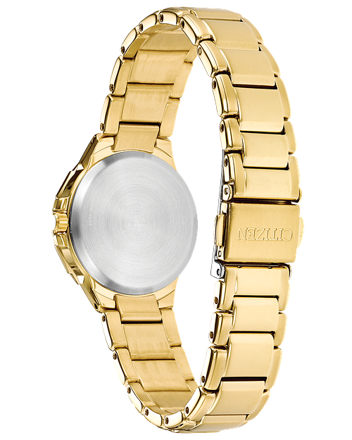 Riva Ladies Eco Drive EW2462 51A Diamond Gold Tone Watch CITIZEN