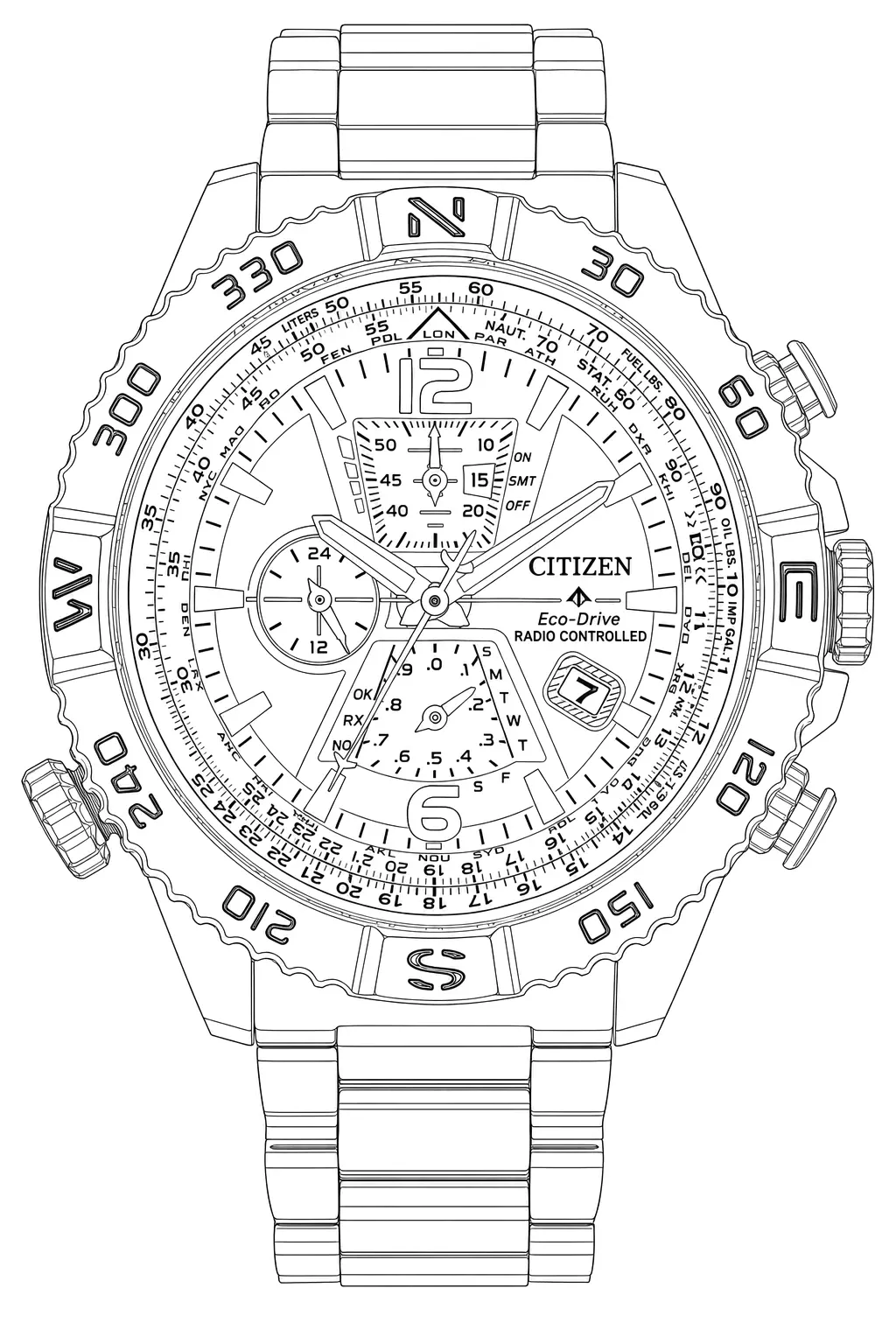 Watch technical diagram
