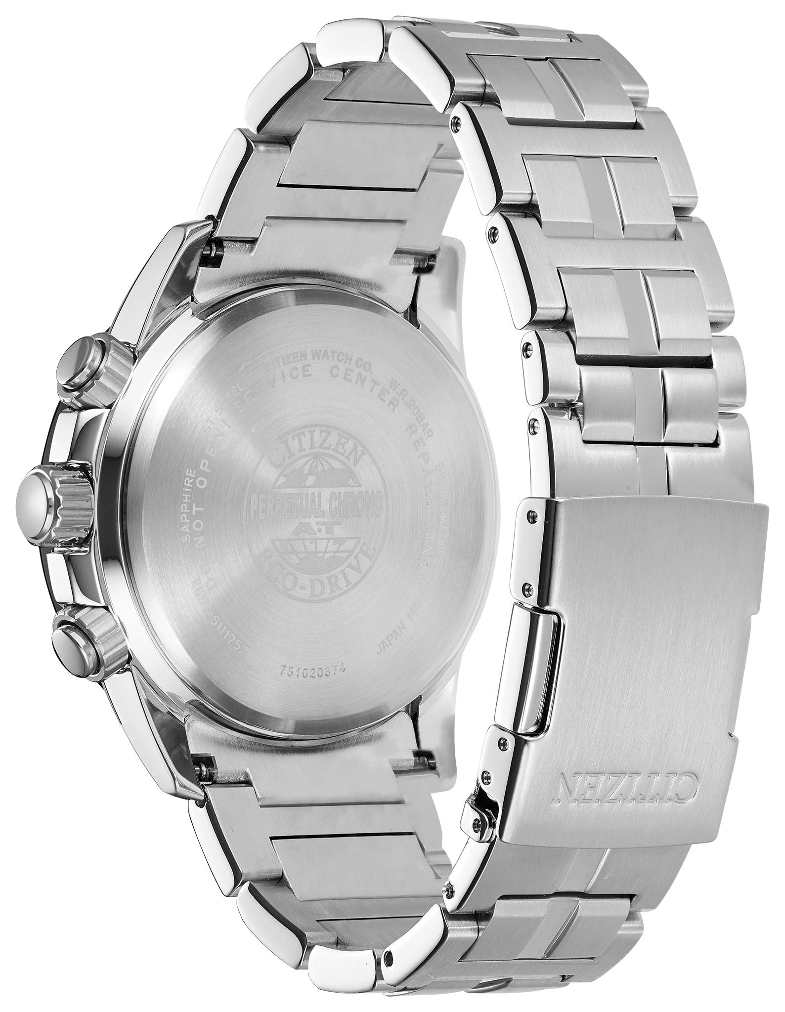 PCAT - Men's Eco-Drive AT4129-57H Steel Chronograph Date Watch