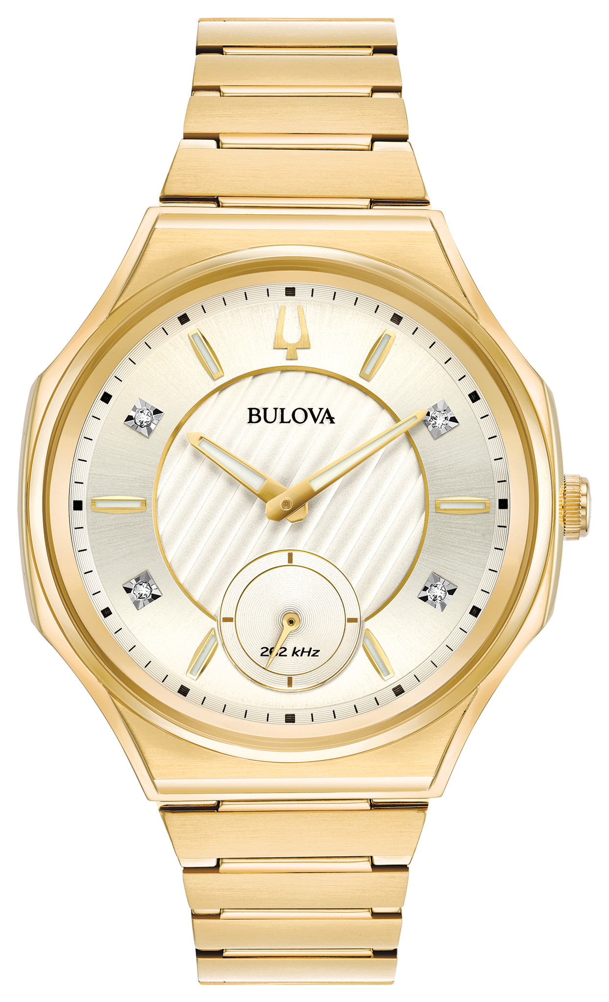 bulova women's gold diamond watch