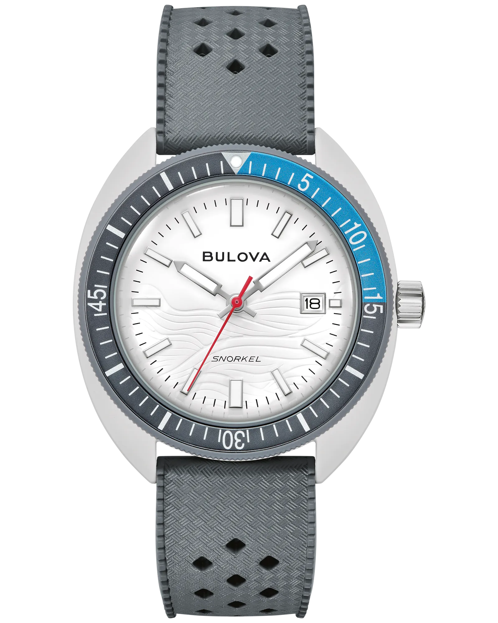 Bulova White Dial HNBR Rubber Snorkel 98B449 — White
