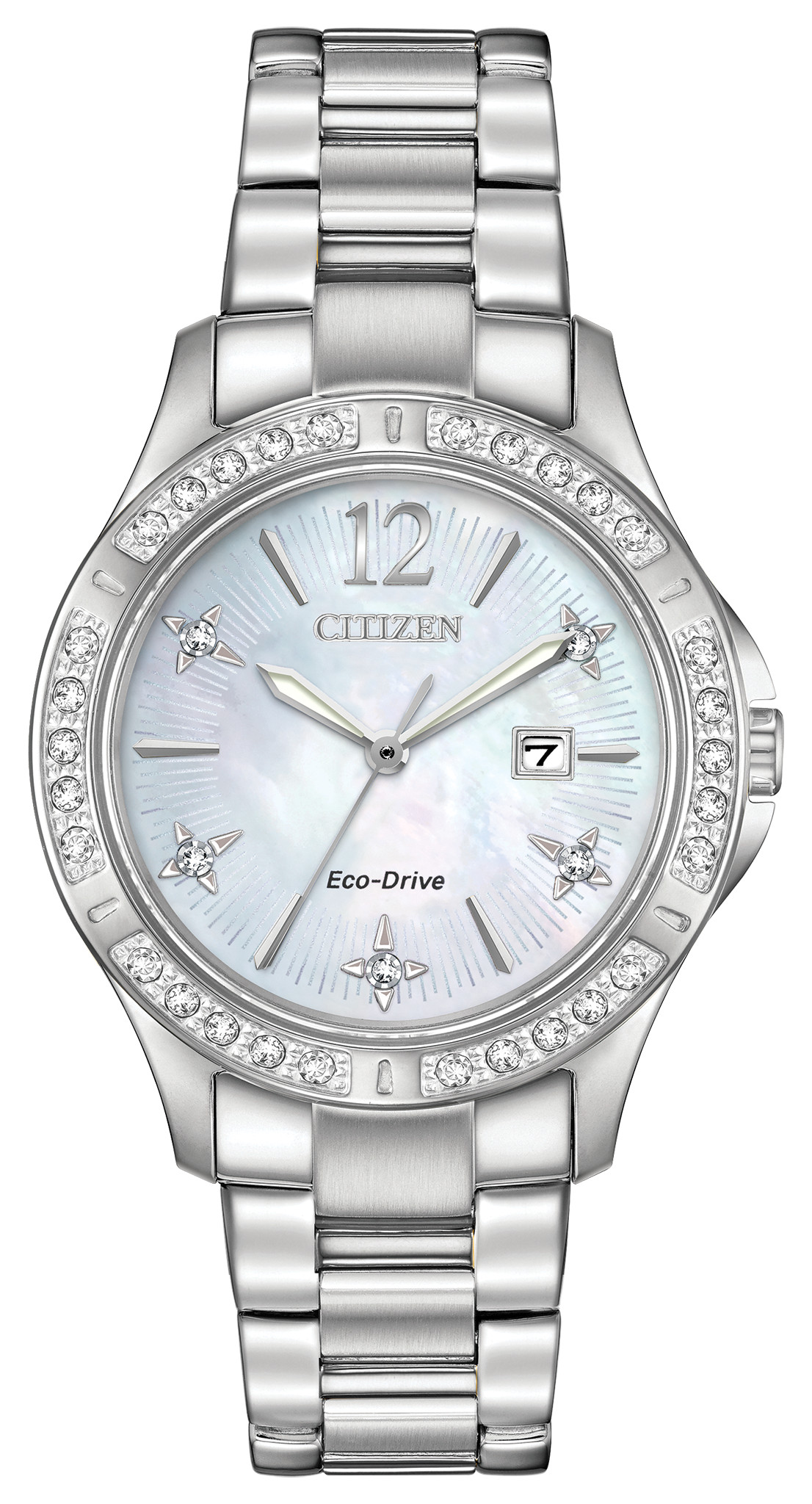 citizen eco drive mother of pearl face diamond