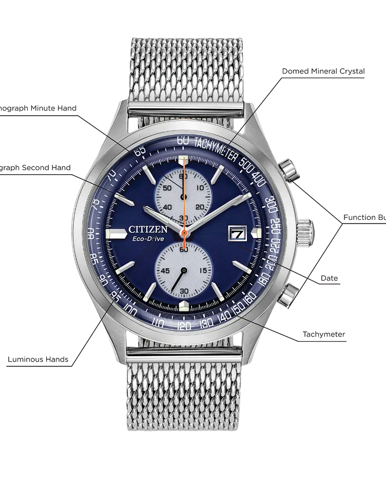 Citizen Chandler Eco-Drive Blue Stainless Steel Watch | CITIZEN Citizen Chandler Eco-Drive Blue Stainless Steel Watch | CITIZEN