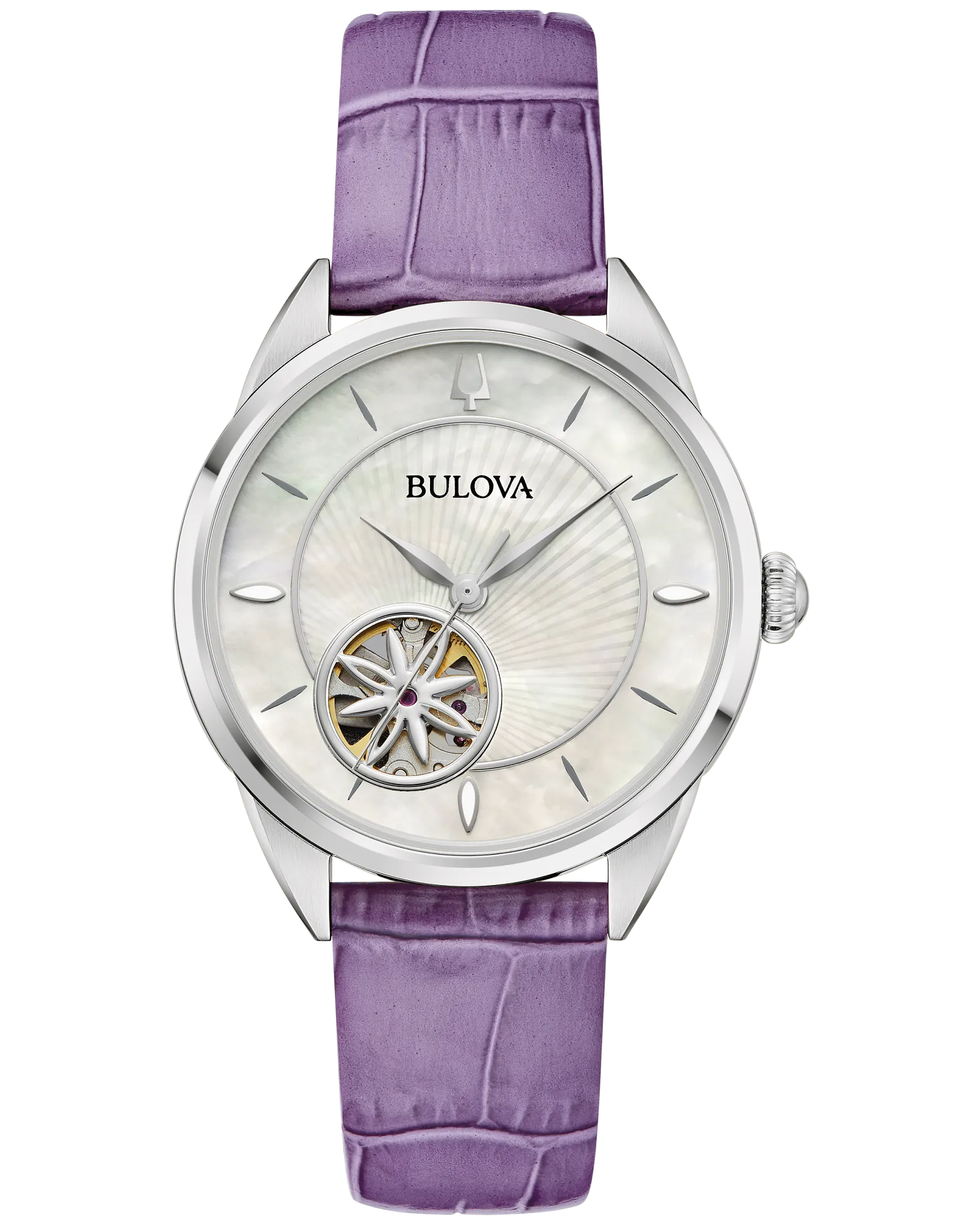 Bulova White Dial Leather Strap Sutton 96L339 — White