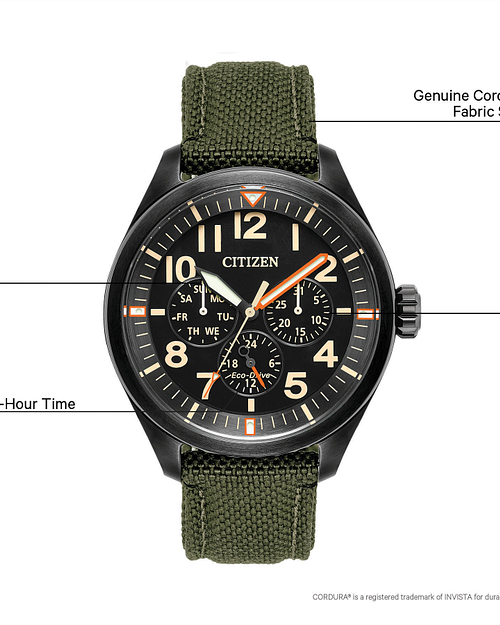 Chandler - Men's Eco-Drive BU2055-16E Dark Green Strap Watch Chandler - Men's Eco-Drive BU2055-16E Dark Green Strap Watch