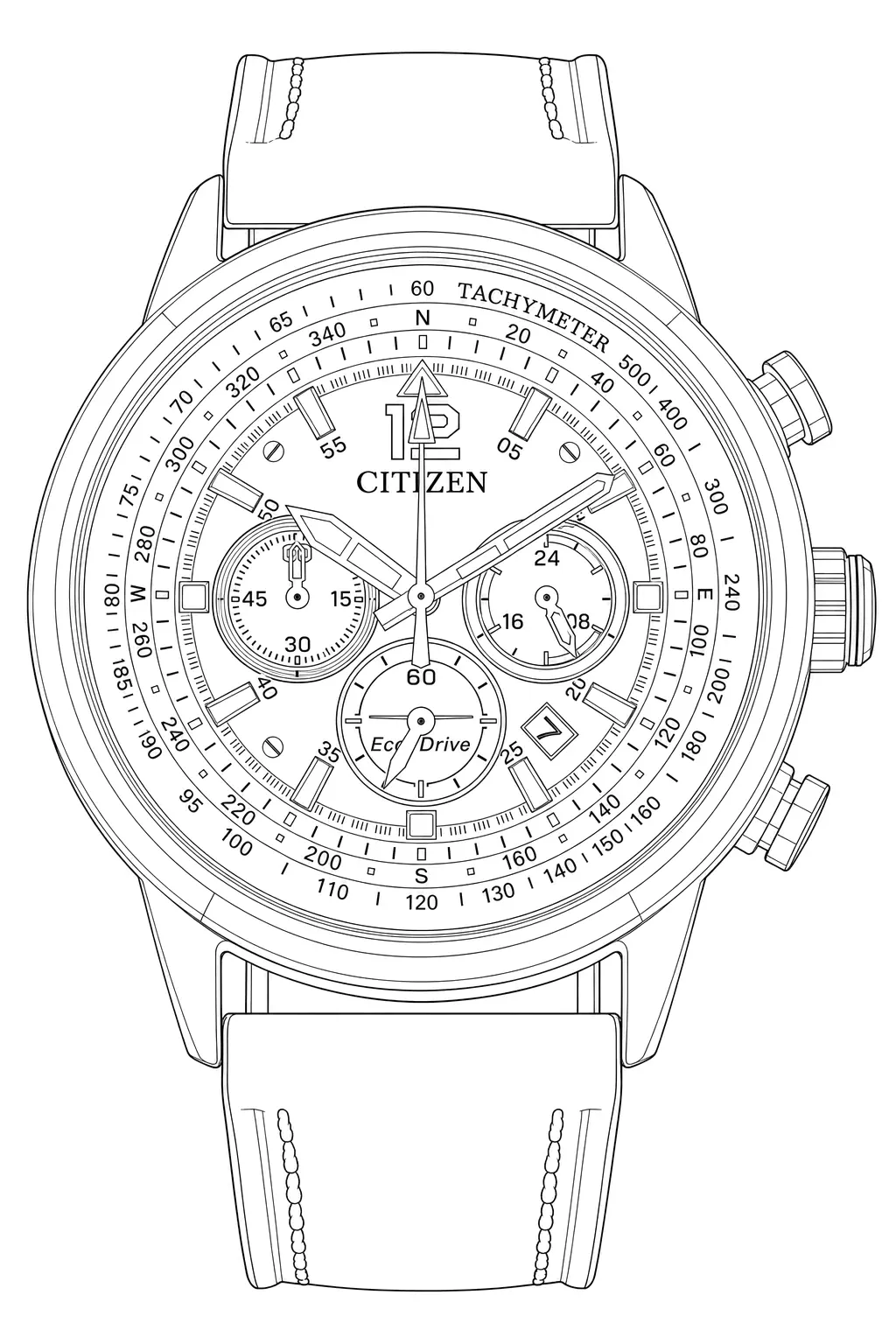 Watch technical diagram