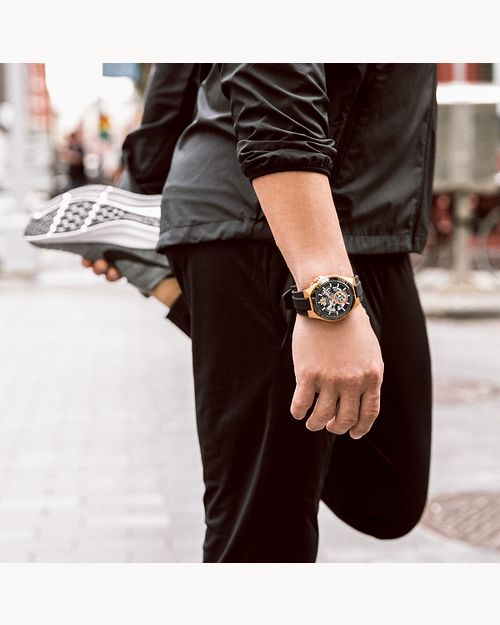 Bulova Maquina Men s Rose Gold Black Automatic Classic Watch Bulova