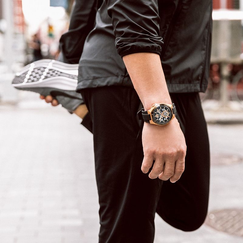 Bulova Maquina Men s Rose Gold Black Automatic Classic Watch Bulova