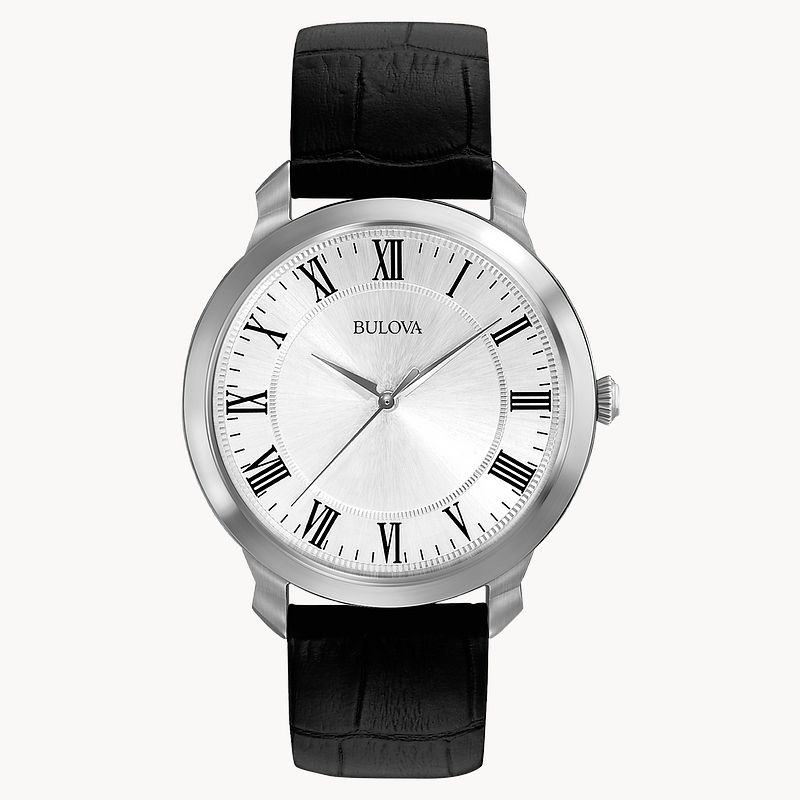 Bulova Classic Men s White Dial Black Strap Classic Watch Bulova