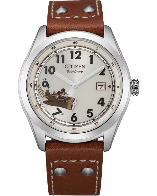 Mickey Aviator Ivory Dial Leather Strap BV1088-08W | CITIZEN