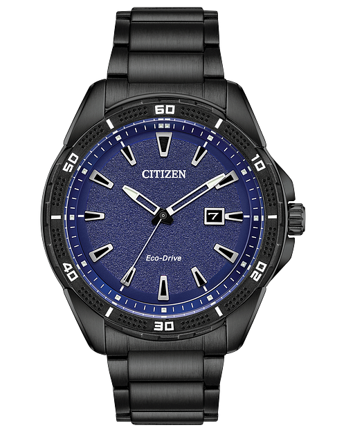 Citizen eco drive black and blue best sale