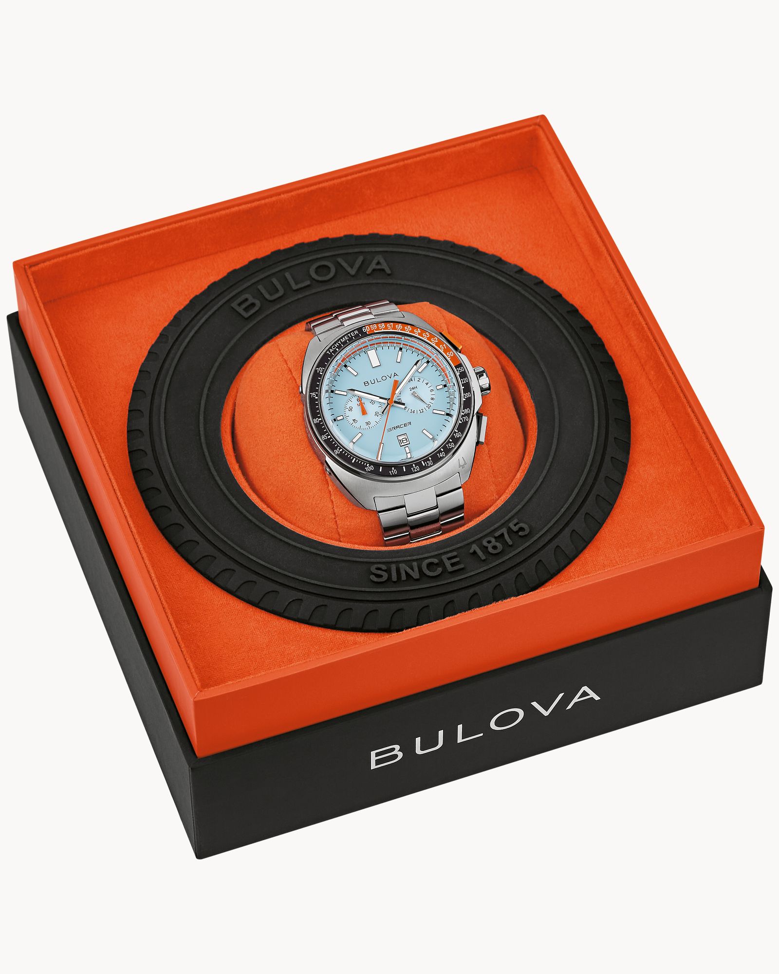 Black Dial Leather Strap Racer Chronograph 98B427 | Bulova